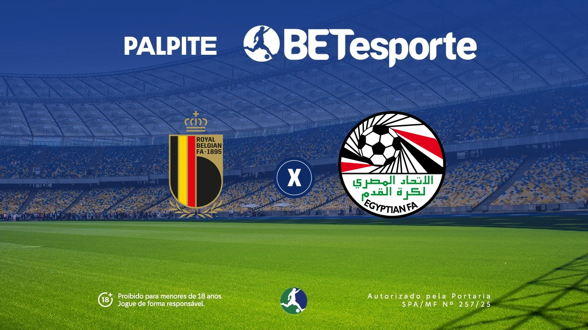 Palpite Bélgica x Egito: análise e odds para a Copa do Mundo 2026